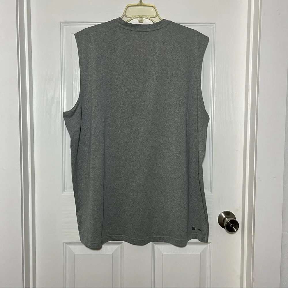 Adidas AeroReady Shirt-Sleeveless-heathered Gray-Big & Tall